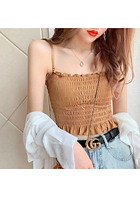 Áo quây - Áo hai dây nhún chun siêu xinh hàng Quảng Châu cao cấp, có đệm lót và dây điều chỉnh