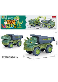 Đồ chơi mô hình xe ô tô khủng long chuyên dụng xe cẩu, xe xúc,xe tải có sẵn khủng long nhỏ đi kèm cho bé