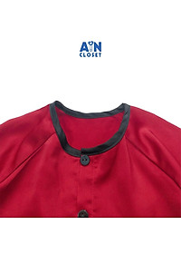 Bộ quần áo bà ba dài unisex Đỏ lụa ngọc trai quần đen - AICDBG8DS37L - AIN Closet