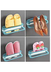 Kệ Để Giày Dép Thông Minh Thanh Treo Khăn Đa Năng, Giá Treo Kẹp Dép Tiện Dụng Treo Tường 3 NGĂN Gấp Gọn Dán Tường - Hàng Loại 1 - CHính Hãng MINIIN