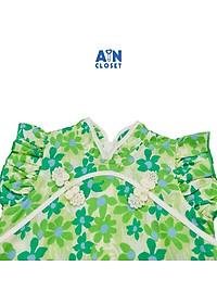 Đầm sườn xám bé gái họa tiết Hoa Xanh cotton - AICDBGLGVR21 - AIN Closet