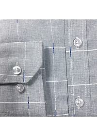 Áo sơ mi nam dài tay công sở trung niên thương hiệu Anton sợi tre họa tiết màu ghi - Y8551