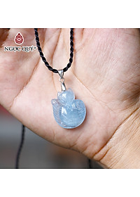 Mặt dây chuyền hồ ly 9 đuôi aquamarine mệnh thủy, mộc - Ngọc Quý Gemstones