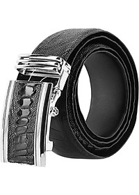 Thắt Lưng Nam Da Đà Điểu Bản Lớn Huy Hoàng HT4417 - Đen