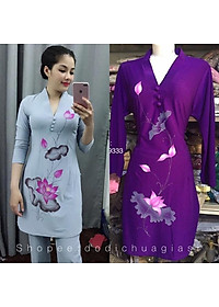 Đồ Lam Đi Chùa # CTân Bà Lai Hoa In # Vải Thun # Quần Áo Nữ # Đồ Bộ Nữ