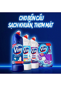 Nước tẩy bồn cầu VIM Trắng Sáng Than hoạt tính và hoa oải hương (Tím) 870ml