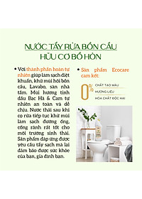 Nước Tẩy Bồn Cầu Hữu Cơ Diệt Khuẩn ECOCARE 1L Hương Cam Bạc Hà Thơm Mát, Chai Tẩy Rửa Nhà Vệ Sinh Siêu Sạch