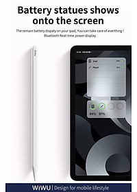 Bút Cảm Ứng Wiwu Pencil W Dành Cho Ipad Sạc Không Dây Từ Tính, Có Chỉ Báo Pin Trên Thân Bút - Hàng Chính Hãng