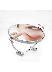 Gương trang điểm phóng đại 3 lần, xoay 360 độ, 2 mặt siêu nét, để bàn, Inox 304, Size 18cm, 20cm, Minh House G31
