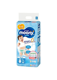 Tã/bỉm moony xanh không cộng miếng nội địa Nhật Bản size L quần bé trai 44 miếng ( cho bé từ 9-14kg)