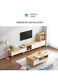 Combo Kệ Tivi, Bàn Trà, Tủ Gỗ Trang Trí Đồng Màu Hiện Đại, Tiện Nghi Thương Hiệu SIB Decor TV09
