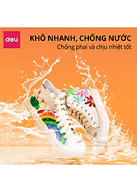 [MỚI] Bút Sơn Acrylic Marker Deli THÊM 80% MỰC - 12/24/36/48/64 Màu Tô Trên Mọi Chất Liệu DIY Vẽ Giày Vải Chai Lọ Nhựa