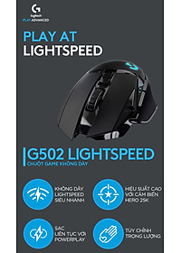 Chuột game không dây Lightspeed Logitech G502 - Hàng chính hãng
