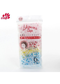 Set 06 mũ tắm trùm đầu, họa tiết chấm bi Free size Shower Cap Seiwa - Hàng nội địa Nhật Bản