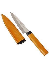 Dao gọt hoa quả KAI có nắp đậy cán gỗ nội địa Nhật Bản