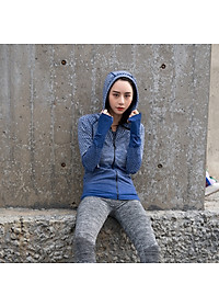 Áo Khoác Thun Nữ Rằn Ri Có Nón Chống Nắng,Tập Thể Thao Ôm Body Siêu Đẹp Mềm Mịn Mỏng Mát