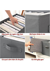 Hộp vải đựng quần áo chia 11 ngăn đựng đồ đa năng dododios áo thun quần jean áo len có tag gắn tên hộp