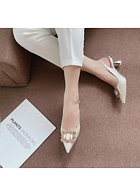 Giày Sandal Sục Bít Mũi Cao Gót Nữ 5 Phân Hàng Xịn Siêu Đẹp - MS 036