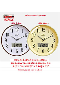 Đồng Hồ EASTAR Tròn Kim Điện tử Viền Mỏng - Máy KIM TRÔI - LỊCH Vạn Niên và NHIỆT KẾ Điện tử