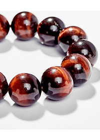 Vòng Tay Phong Thủy Nam Đá Mắt Hổ Nâu Đỏ (18mm) Mệnh Hỏa, Thổ Ngọc Quý Gemstones