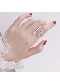 Nhẫn mặt trăng đá - tone bạc s925 - nhẫn thời trang Hàn Quốc.