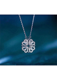 Dây Chuyền Vòng Cổ Bạc 925 Cỏ 4 Lá May Mắn Đeo 2 Kiểu DMD461