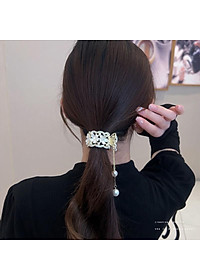 Kẹp tóc đuôi ngựa đính đá sang trọng - Kẹp tóc đuôi ngựa hoa hồng - Kẹp tóc đuôi ngựa ngọc trai