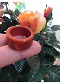 CHIẾC NHẪN VUÔNG ỐNG ĐỎ ĐẬM ĐẸP ĐÁ CẨM THẠCH MAY MẮN SIZE 17MM BẢN CAO 9,5MM  AC  MẠNG HỎA VÀ THỔ 