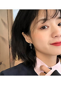 Bông tai S925 ngôi sao đính đá tòng teng