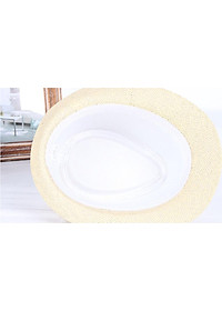 Mũ phớt nam thời trang Mũ nón phớt cói đa da cho nam màu kem