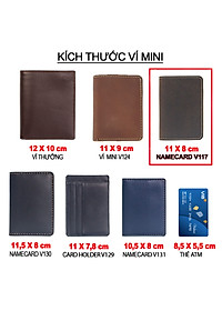 Ví đựng thẻ da bò sáp ngựa điên Crazyhorse V117 cao cấp, card holder da thật, đường chỉ may tinh tế, ví mini nam nhỏ gọn, đựng thẻ tiện lợi, fullbox, thương hiệu Bụi leather chuyên đồ da thật