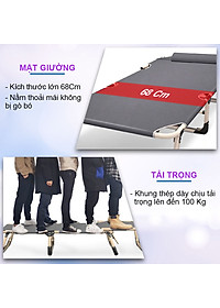 Ghế xếp thành giường, Vải lưới thoáng khí, Khung kim loại sơn tĩnh điện bền bỉ - NIKITA