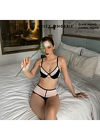 Bộ Đồ Lót Phối Lưới Sexy Có Gọng Không Mút Vải Sợi Thiên Nhiên Cao Cấp BamBoo Miley Lingerie BRB02002_FBM0205 (Màu Đen)
