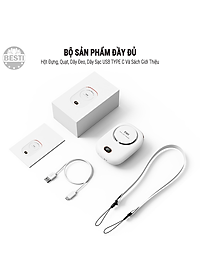 Quạt Mini Tích Điện Đeo Cổ Thời Trang Besti Y01,  3 Tốc Độ Gió Siêu Mát, Chạy Siêu Êm, Dung Lượng Pin 2000mAh, Phù Hợp Khi Chạy Bộ, Đi Du Lịch , Văn Phòng, Đi Chơi- Hàng Chính Hãng