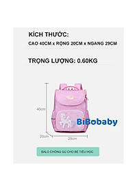 Balo học sinh tiểu học chống gù lưng cho bé trai bé gái đi học cấp 1 vải cao cấp chống nước BF2370