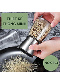 Máy Xay Tiêu Cầm Tay Thủy Tinh - Dụng Cụ Cối Xay Tiêu Nắp Inox Vặn Tay Nhỏ Gọn Tiện Dụng - Hàng Loại 1 - Chính Hãng MINIIN