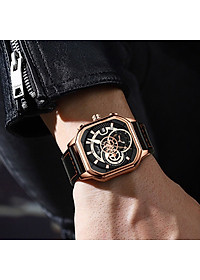 Đồng hồ nam dây da DIZIZID chính hãng mặt vuông cá tính, Chạy full 6 kim và lịch ngày, Kim dạ quang cao cấp, Chống nước cực tốt, Tặng kèm pin dự phòng DZBD79