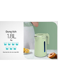 Ấm Đun Siêu Tốc SUNHOUSE 2 Lớp Dung Tích 1.8L SHD1353 - Hàng chính hãng