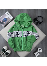 Áo khoác gió bé trai 5-14 tuổi 2 lớp in hình Songoku, Áo gió cho bé bên trong lót cotton vải mền kiểu dáng thời trang