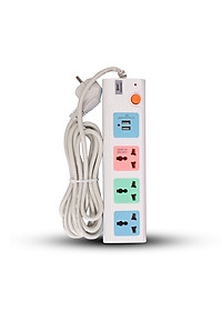 Ổ Cắm Điện Nối Dài COMET CES5303 2500W Dây 3M, 3 Ổ Cắm 3 Chấu, 2 Cổng Sạc USB