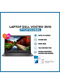 Laptop Dell Vostro 3510 i5 1135G7/8GB/512GB/2GB MX350/15.6"F/OfficeHS/Win11/(P112F002BBL)/Đen - Hàng chính hãng
