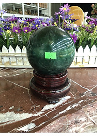 Quả cầu phong thủy đá thạch anh xanh - Đường kính 11,3 cm