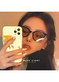 Kính Râm, Kính Mát Nam Nữ Mắt Màu Trà, Vàng, Đen Dáng Mắt Mèo Hàn Quốc - BLUE LIGHT