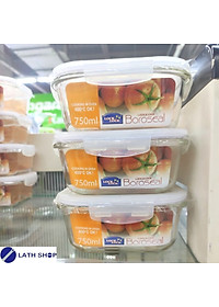 Bộ 3 hộp bảo quản thủy tinh hình vuông Lock&Lock LLG224S3 750ml (Trong suốt)