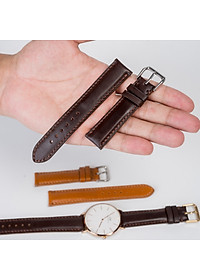 Dây đồng hồ da bò Bụi Leather D101- Da thật khâu tay thủ công cao cấp - Bảo hành 12 tháng