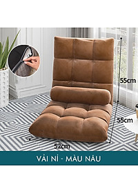 Ghế Bệt Tựa Lưng Tatami Kiểu Nhật Điều Chỉnh 5 Cấp Độ, Vỏ Nhung Cực Mịn Ko Bị Xẹp- Hàng Loại 1- Chính Hãng MINIIN