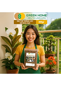 Xơ Dừa Cục Greenhome, Bao 400gr, Giá Thể Đã Qua Xử Lý, Size 1-2cm, Viên Đều Đẹp, Sạch Khuẩn, Trồng Kiểng Lá, Lan