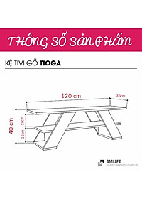 Kệ để tivi phòng ngủ bằng gỗ SMLIFE Tioga