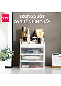 [Tặng sticker] Kệ Đựng Mỹ Phẩm Nhựa Nhiều Tầng Để Bàn Trong Suốt Có Thể Tháo Rời Deli - Kệ Đưng Đồ Trang Điểm Đồ Cá Nhân Nữ Trang Sức Hộp Lưu Trữ Văn Phòng Phẩm Decor Bàn Làm Việc Góc Học Tập - VS559 564
