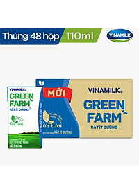 Thùng 48 hộp Tươi Tiệt Trùng Vinamilk Green Farm rất ít đường 110ml